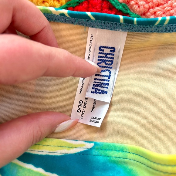 Vintage Christina 90s/Y2K High-Waisted Bikini Set – Tropical Floral Print - Picture 3 of 7